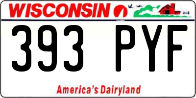 WI license plate 393PYF