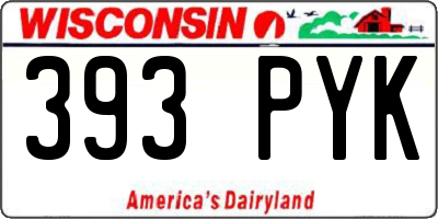 WI license plate 393PYK