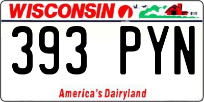 WI license plate 393PYN