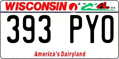 WI license plate 393PYO