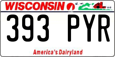 WI license plate 393PYR