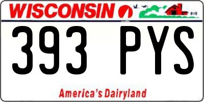 WI license plate 393PYS