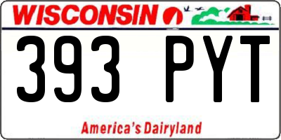 WI license plate 393PYT