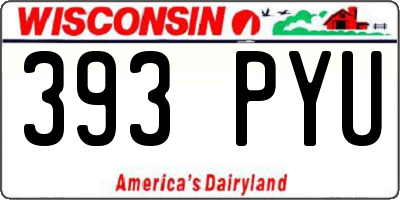 WI license plate 393PYU
