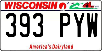 WI license plate 393PYW