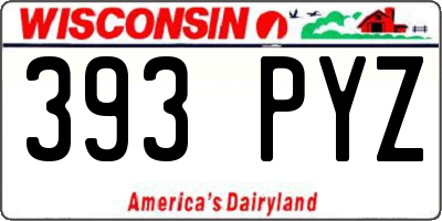WI license plate 393PYZ