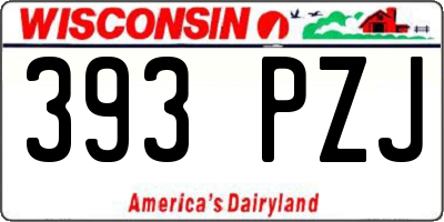 WI license plate 393PZJ