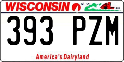 WI license plate 393PZM