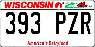 WI license plate 393PZR