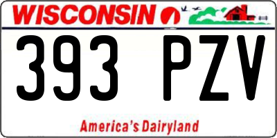 WI license plate 393PZV