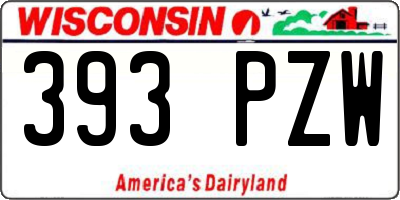 WI license plate 393PZW