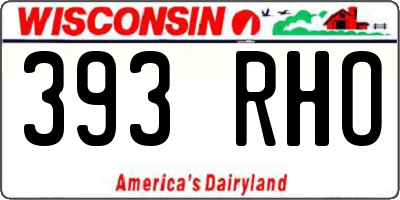 WI license plate 393RHO