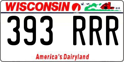 WI license plate 393RRR