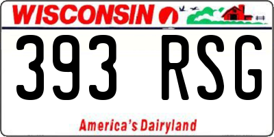 WI license plate 393RSG
