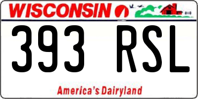 WI license plate 393RSL