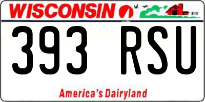 WI license plate 393RSU