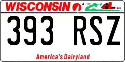 WI license plate 393RSZ