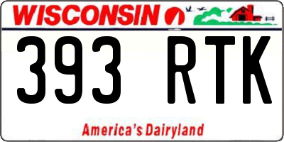 WI license plate 393RTK
