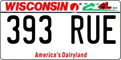 WI license plate 393RUE
