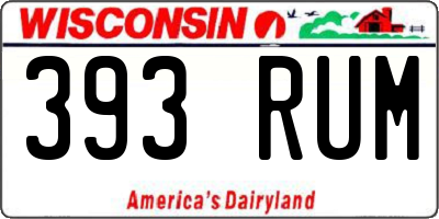 WI license plate 393RUM