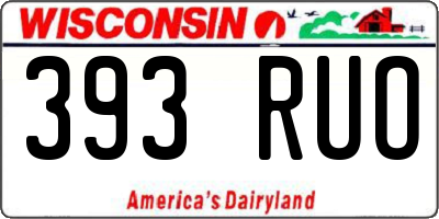 WI license plate 393RUO