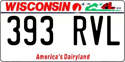 WI license plate 393RVL