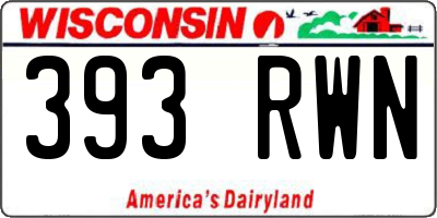 WI license plate 393RWN