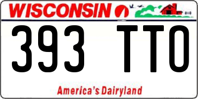 WI license plate 393TTO