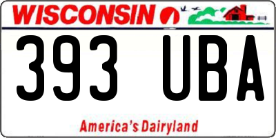 WI license plate 393UBA