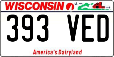 WI license plate 393VED