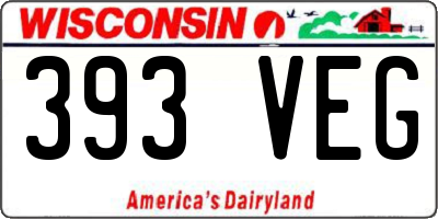 WI license plate 393VEG