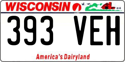 WI license plate 393VEH