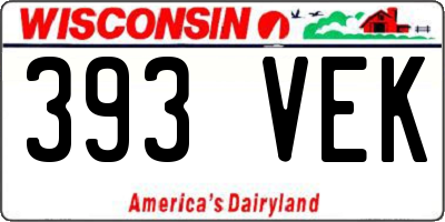 WI license plate 393VEK