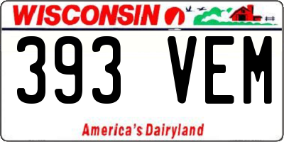 WI license plate 393VEM