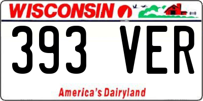 WI license plate 393VER
