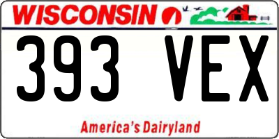 WI license plate 393VEX