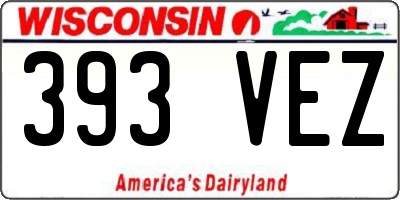 WI license plate 393VEZ