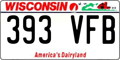 WI license plate 393VFB