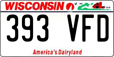 WI license plate 393VFD