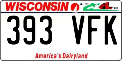 WI license plate 393VFK