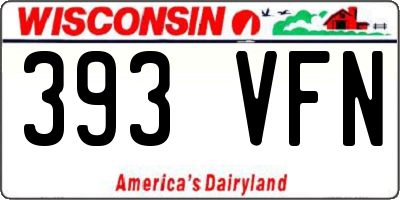 WI license plate 393VFN