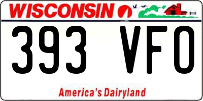 WI license plate 393VFO
