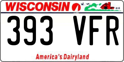 WI license plate 393VFR
