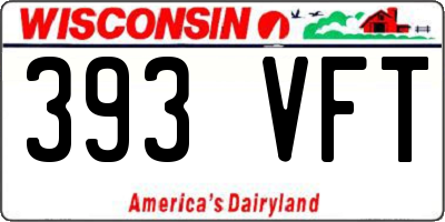 WI license plate 393VFT