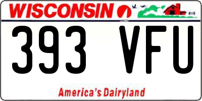 WI license plate 393VFU