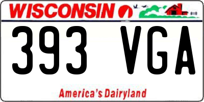 WI license plate 393VGA