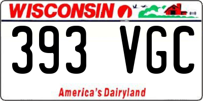 WI license plate 393VGC