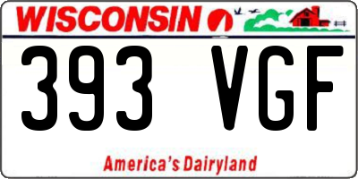 WI license plate 393VGF