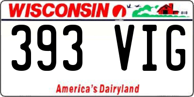 WI license plate 393VIG