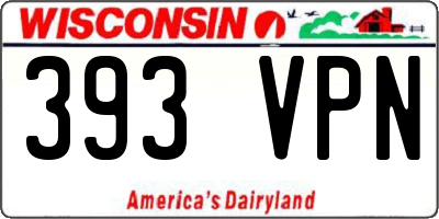 WI license plate 393VPN
